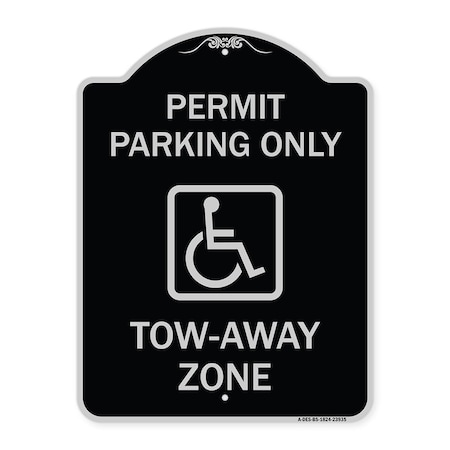 Signmission Georgia ADA Handicapped Parking Accessible Permit Parking Only Tow-Away Zone with Sym, BS-1824-23935 A-DES-BS-1824-23935